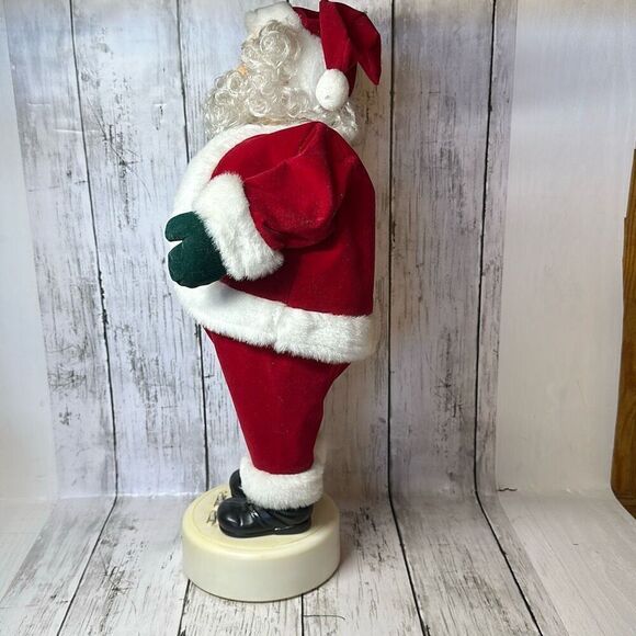 Christmas Animated Music Sound Motion Santa Claus 17” WORKS Holding Ornament - Picture 6 of 11